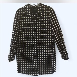 Stylish Black and White Talbots coat 100% cotton